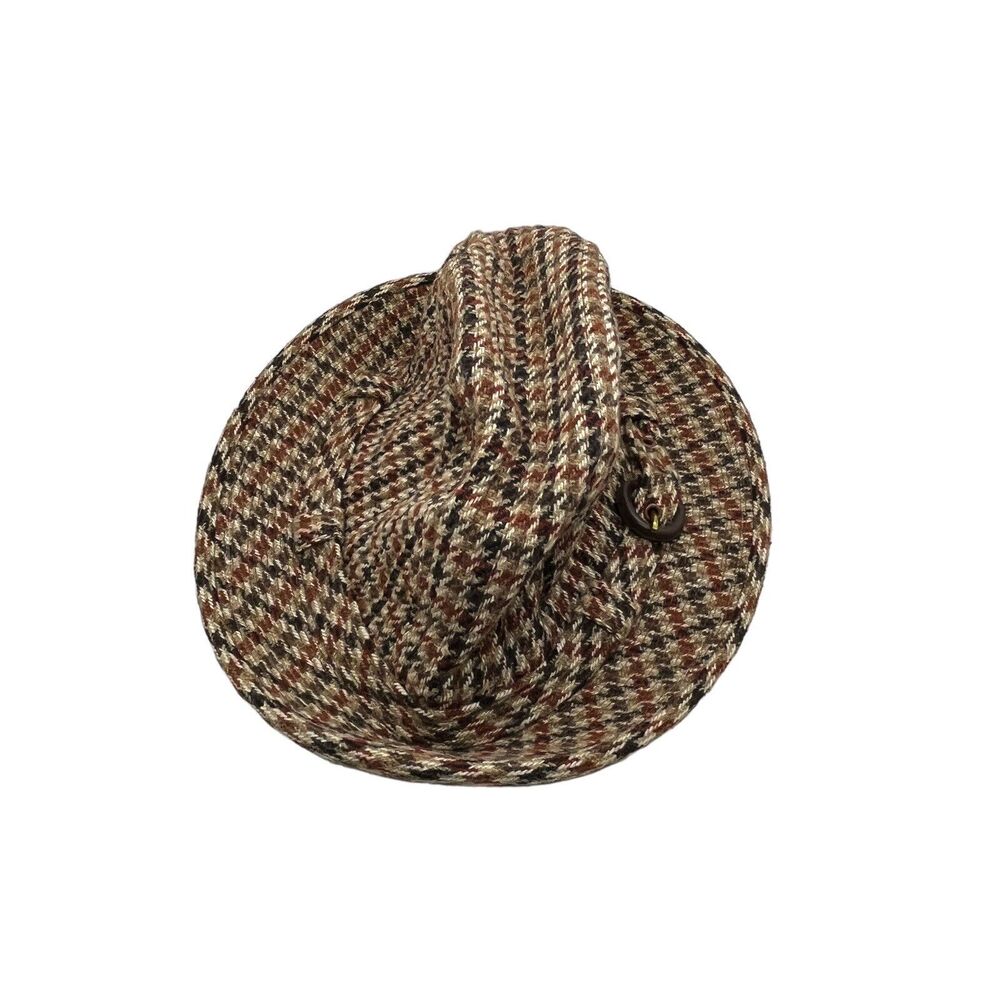 Old Village Shop Hat Fedora Vintage Womens Mens Unisex Houndstooth Grandpa Style - Picture 10 of 16
